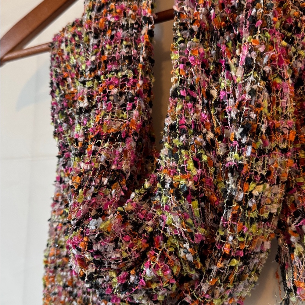 Pink Brown Green Fancy Ribbon Scarf Confetti Classic Accessory Multi colored - Picture 9 of 15